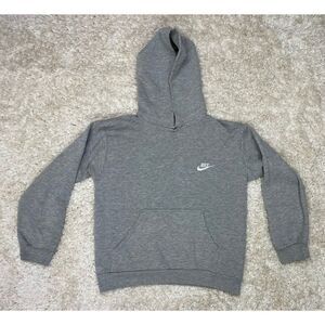 VINTAGE Nike White Tag Swoosh Logo Pullover Hoodie Women Small Gray 90s